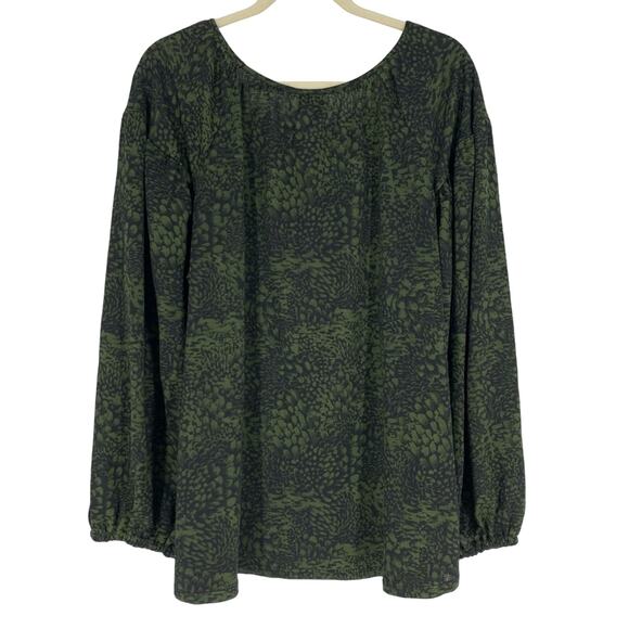 Ava & Viv Green Black Abstract Print Blouse Size 1X NWT - Picture 6 of 6